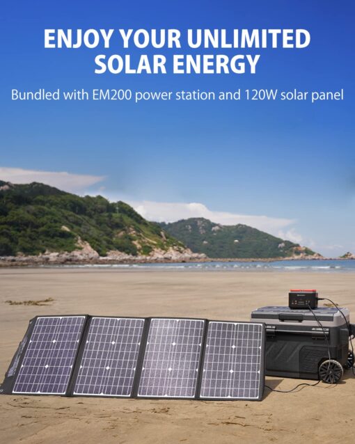 ELECAENTA 120W Portable Solar Panel for Power Station, 25% High Efficiency (3rd Gen 2024 Release), PD 45W USB C/DC/QC 3.0, Foldable Monocrystalline ETFE Solar Charger for Outdoors Camping Off Grid - Image 3
