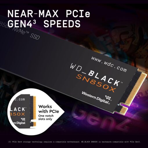 WD_BLACK 4TB SN850X NVMe Internal Gaming SSD Solid State Drive - Gen4 PCIe, M.2 2280, Up to 7,300 MB/s - WDS400T2X0E - Image 2