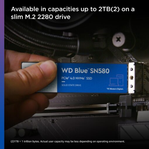 Western Digital 2TB WD Blue SN580 NVMe Internal Solid State Drive SSD - Gen4 x4 PCIe 16Gb/s, M.2 2280, Up to 4,150 MB/s - WDS200T3B0E - Image 6