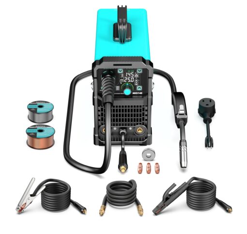 bestarc 145A MIG Welder, 110V/220V Dual Voltage Gas/Gasless Flux Core MIG Welder/Lift TIG/Stick 3 in 1 Synergic MIG145 9GEN Welding Machine, Flux/Solid Welder Digital Screen Display - Image 4