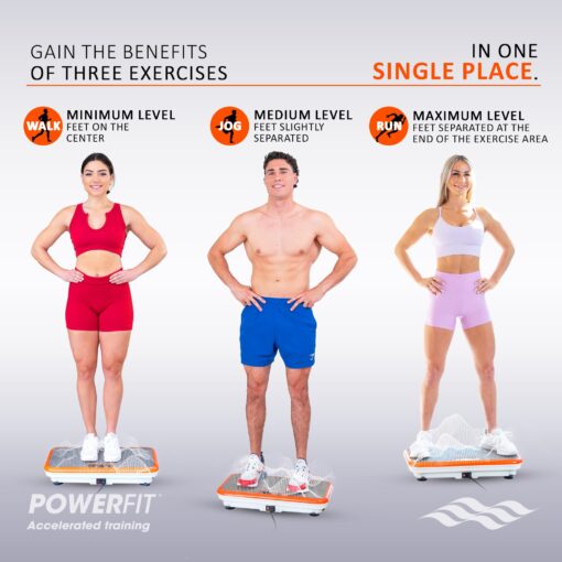 Power Fit Vibration Plate Exercise Machine, Powerfit Elite Vibration Platform, Power Plate, Body Vibration Plate for Lymphatic Drainage, Body Shaker Weight Loss - Remote, Resistance Bands & Diet Plan - Image 4