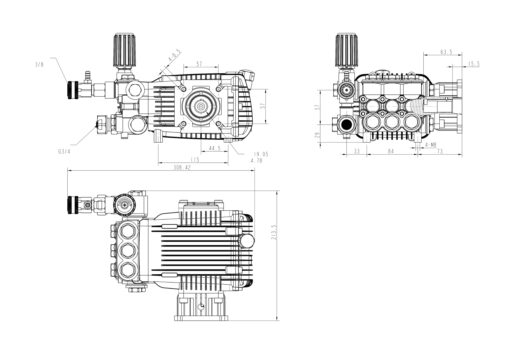 Canpump CF 3030 G: 3000 psi @ 3.1 US gpm, 3/4-in Shaft Pressure Washer Pump - Image 2