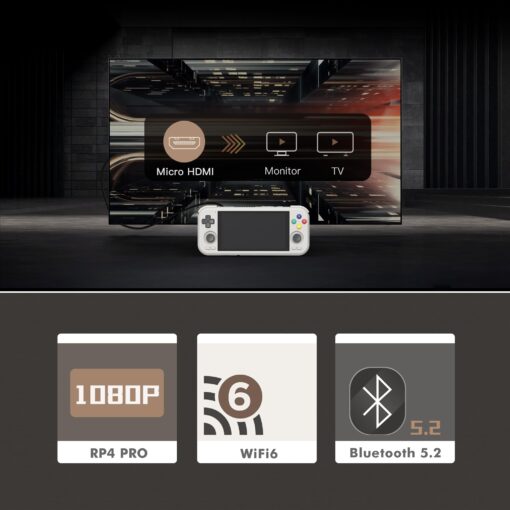 Retroid Pocket 4/4Pro Retro Game Handheld Console, Android Retro Game Console Multiple Emulators Console Handheld 4.7 Inch Display 5000mAh Battery Classic Games Console (RP4 Pro, 16Bit US, D1100) - Image 5