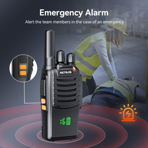 Retevis H777H Two Way Radios Long Range Rechargeable,Compact Walkie Talkies,Intuitive,Channel,Power Display,USB-C Charging,Hands Free,Business radios for Manufacturer,Healthcare,School (20 Pack) - Image 4