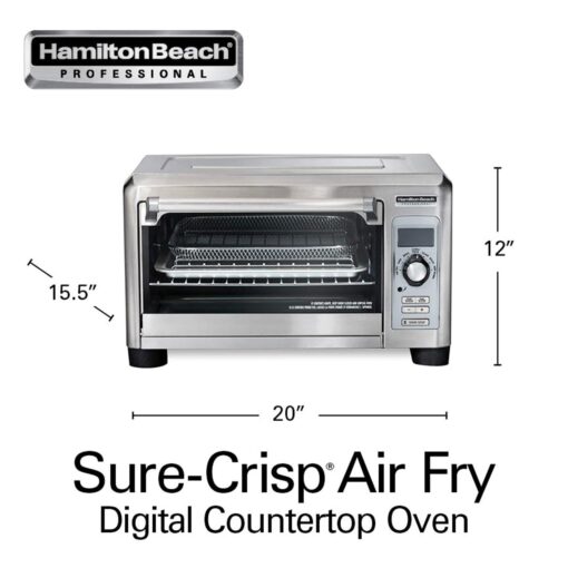 Hamilton Beach Professional Sure-Crisp Digital Toaster Oven Air Fryer Combo, 1500W, Fits 12” Pizza 6 Slice Capacity, Temperature Probe, Stainless Steel (31243) - Image 2