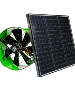 QuietCool AFG SLR-40 Solar Attic Fan for Gable Vents - 40 Watt Adjustable Panel - Included AC/DC Inverter for 24/7 Runtime - Thermostat Controlled