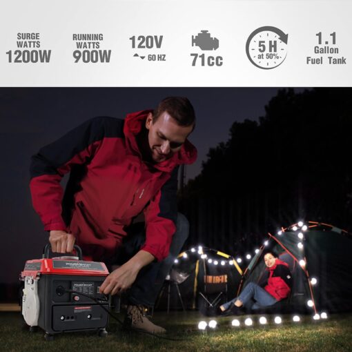 PowerSmart 1200-Watt Portable Generator with Super Quiet, Ultralight for Camping, PS50 - Image 5