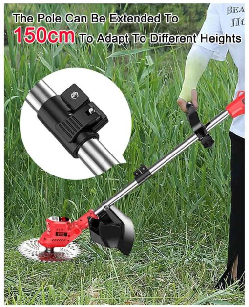 JXCAA Electric Weed Wacker, Electric Mower Cordless, 688tv Brushless High-Powered Lawn Mower, Household Lawn Mower, Lithium-Powered Rechargeable Lawn Mower, 8-Piece Set/ 9-Piece Set - Image 8