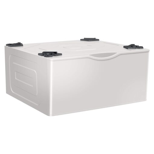 SAMSUNG 27-Inch Washer Dryer Pedestal Stand w/ Pull Out Laundry Storage Drawer, Stainless Steel, WE402NE/A3, 28.1"D x 27"W x 14.2"H, Ivory - Image 7