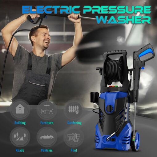 Electric Pressure Washer 5000PSI-Max 3.1GPM Power Washer 4 Different Pressure Tips, 20FT Hose Power Cord, Foam Cannon, Power Washer Electric Powerd for Patios Car Garden - Image 6