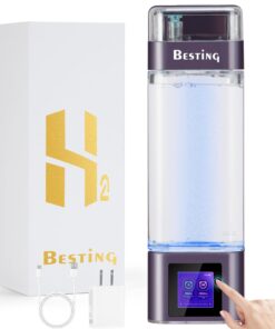 BESTING Hydrogen Water Bottle 12000PPB, Upgrade Smart Touchscreen Control SPE Hydrogen Generator, Portable Hydrogen Water Machine Easy to Use for Improved Energy Inflammation Support 350ml