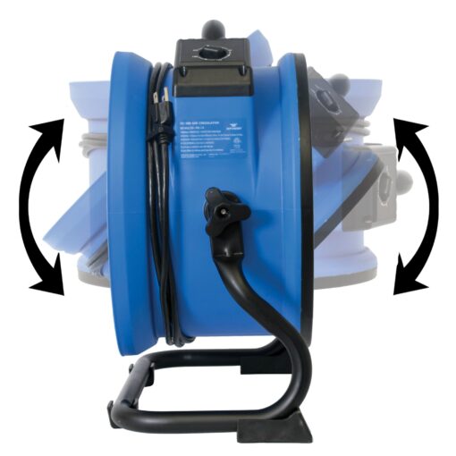 XPOWER FC-300 Heavy Duty Industrial High Velocity Whole Room Air Mover Air Circulator Utility Shop Floor Fan, Variable Speed, Timer, 14 inch, 2100 CFM, Black, Blue - Image 9