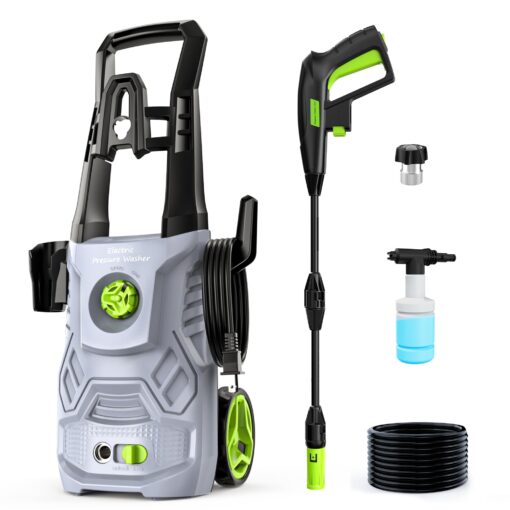 Pressure Washer, 4200PSI 2.6 GPM Power Washer with Foam Cannon 23FT Hose PATOOLIO Electric High Pressure Washer for Fences, Patios, Decks, Patios and Cars Powerwasher