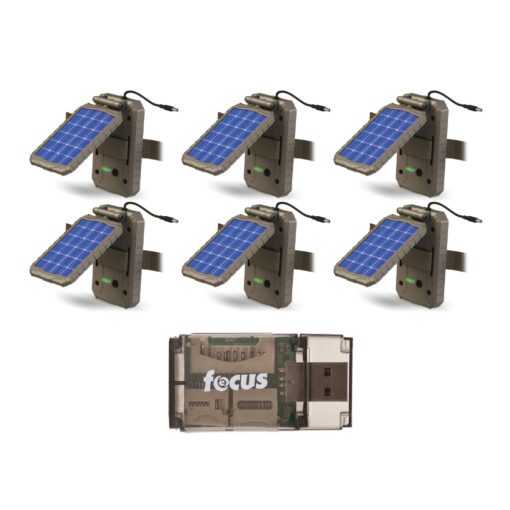 Stealth Cam Lithium Solar Power Panel (6-Pack) Bundle with Card Reader (7 Items)
