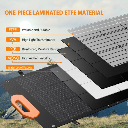 GRECELL 100W Solar Panel for Power Station Generator, 21.5V Portable Foldable Solar Panel with Fast Charger and Adjustable Kickstand Solar Cell Charger for Outdoor Camping RV Van Travel - Image 7