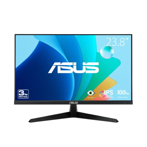 ASUS 24” (23.8-inch viewable) Eye Care Monitor (VY249HF) - Full HD, IPS, 100Hz, IPS, SmoothMotion, 1ms, Adaptive Sync, Blue Light Filter, Flicker Free, HDMI, VESA Mountable, 3 Year Warranty