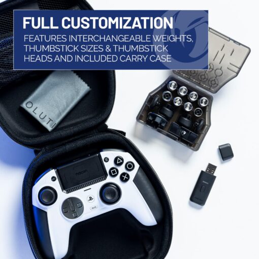 NACON Revolution 5 Pro Officially Licensed PlayStation Wireless Gaming Controller for PS5 / PS4 / PC - Hall Effect, Trigger Stops, Mappable Buttons, Bluetooth Audio - Black/White - Image 4