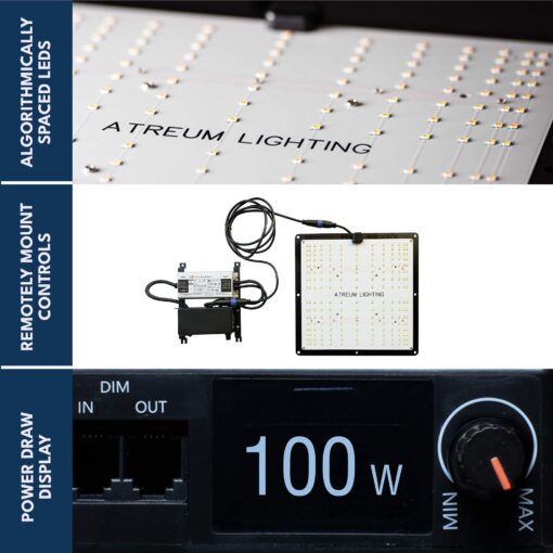 ATREUM HYDRA-1000 100W LED Grow Light Full Spectrum - Samsung LM301B LED Diodes, Daisy Chain Dimmable Grow Lamp for Indoor Plants Veg Flower Hydroponic Greenhouse 2x2ft Coverage - Image 4