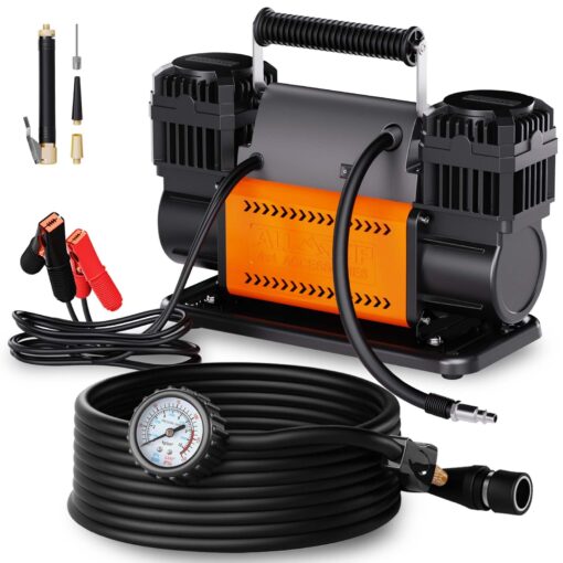 ALL-TOP Air Compressor Kit, Dual Cylinder 12V Portable Inflator 12.35 ft³/Min, Offroad Air Compressor Pump for Truck Tires, Heavy Duty Max 150 PSI for 4x4 Vehicle & RV - Image 4