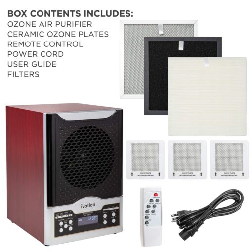 Ivation 5-in-1 HEPA Air Purifier & Ozone Generator W/Digital Display Timer and Remote, Ionizer & Deodorizer 3,700 Sq/Ft – HEPA, Carbon and Photocatalytic Filters, UV Light and Negative Ion Generator - Image 6