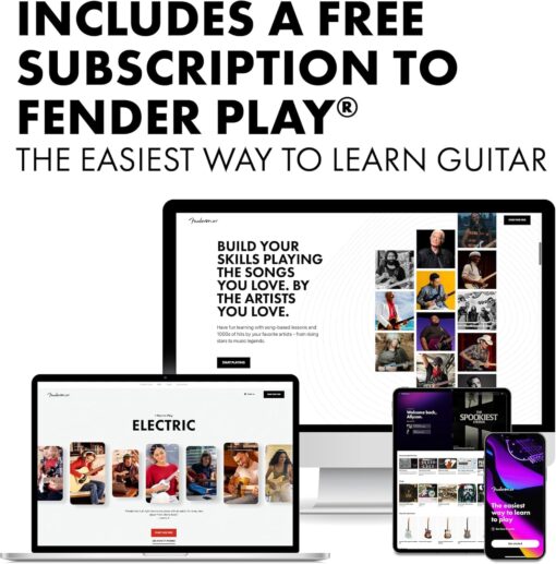 Fender Squier Debut Series Stratocaster Electric Guitar Kit, Beginner Guitar Kit, with 2-Year Warranty, with Padded Gig Bag, Frontman 10G Amp, Strap, and More, Includes Free Lessons, Black - Image 2