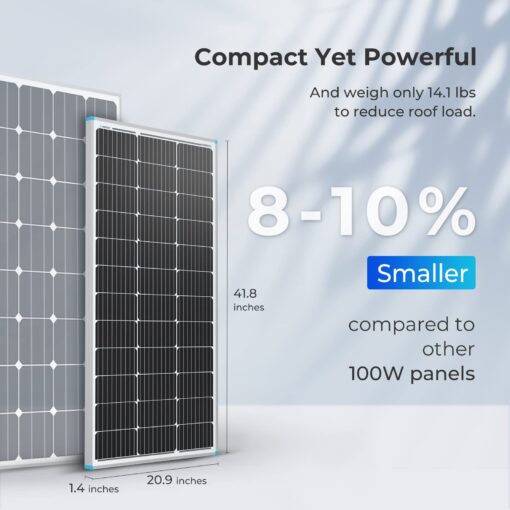 Renogy 2PCS Solar Panels 100 Watt 12 Volt, High-Efficiency Monocrystalline PV Module Power Charger for RV Marine Rooftop Farm Battery and Other Off-Grid Applications, 2-Pack 100W - Image 8