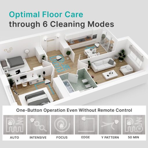 EVERYBOT Three-Spin Robot Mop - Ultra Quiet Smart Mopping Robot Cleaner Only | Powerful Stylish 3 Spin Wet Mop for Hard Floor & Tile Cleaning with Remote Control | Large Water Tank - Image 2