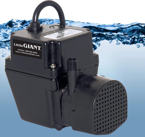 Little Giant 2E-38N-WG In-line/Submersible 300 GPH, 1/40 HP, 115 Volt Manual Small Oil-filled Aluminum Pump with 15-ft. Cord, Black, 502375 - Image 9