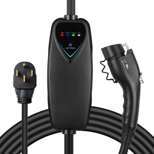 Lectron Level 2 EV Charger - ETL Certified, 240V, 40 Amp, NEMA 14-50 Plug, 16 ft Extension Cord & J1772 Cable- Portable Electric Car Charger for J1772 EVs and Plug-in Hybrid Vehicles