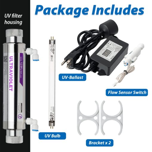 iSpring UVF11A UV Ultraviolet Light Water Filter with Smart Flow Control Switch 11W, 110V, 10-INCH - Image 7