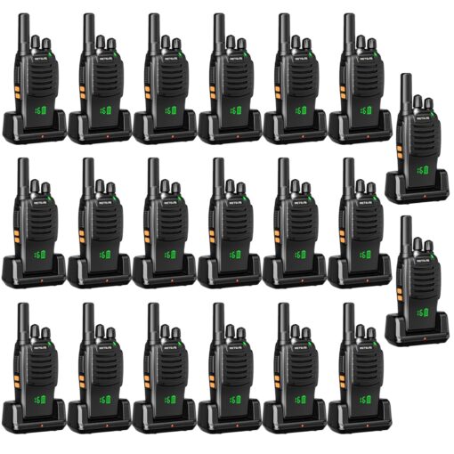 Retevis H777H Two Way Radios Long Range Rechargeable,Compact Walkie Talkies,Intuitive,Channel,Power Display,USB-C Charging,Hands Free,Business radios for Manufacturer,Healthcare,School (20 Pack)