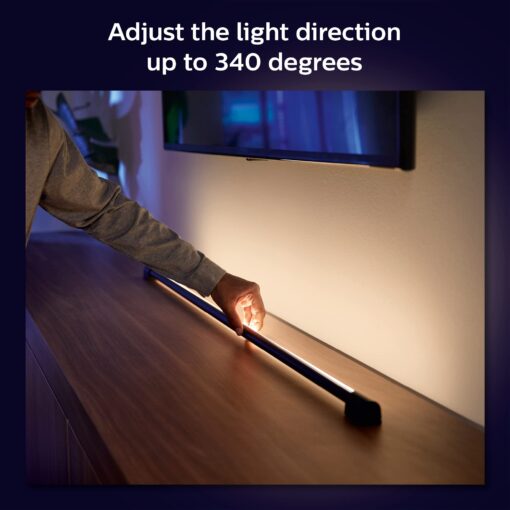 Philips Hue Compact Smart Light Tube, White - White and Color Ambiance LED Color-Changing Light - 1 Pack - Sync with TV, Music, and Gaming - Requires Bridge and Sync Box - Control with App or Voice - Image 4