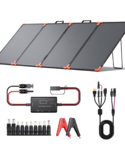 200 watt Portable Solar Panel with 20A PWM Controller,Camping Essentials,200W 19V Foldable Solar Panel for Power Station&12V Battery,23.5% High Efficiency IP68 Waterproof 4 Kickstands for RV Camping
