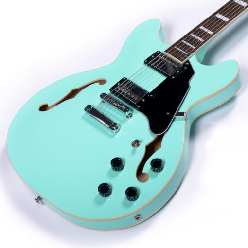 Redid Semi-Hollow Body Electric Guitar RD-100 Jazz Guitar with F-Hole,Maple neck,humbucker Pickups(Green) - Image 7