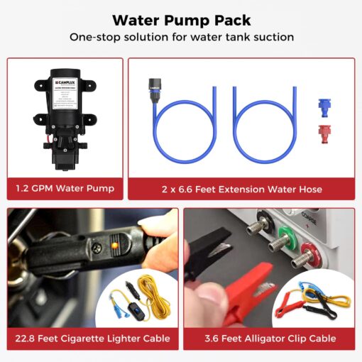 CAMPLUX 5L 1.32 GPM Outdoor Portable Propane Gas Tankless Water Heater With 1.2 GPM Water Pump - Image 2