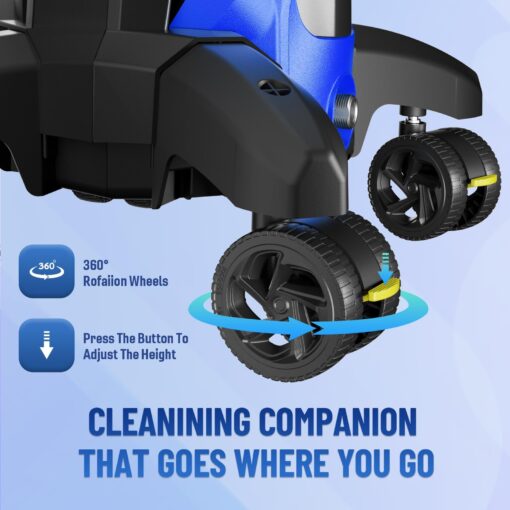 Electric Pressure Washer 5000PSImax 3.2GPM Pressure Washer Electric Powered with Upgrade Spray Handle Smart Control and 4 Anti-Tipping Wheels for Effortlessly Cleaning - Image 5