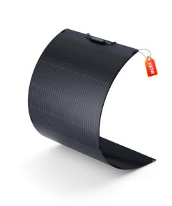 ALLPOWERS SF100 Flexible Solar Panel 100W 24V / 12V IP68 Monocrystalline Solar Modules Bendable Semi-Flexible Mono Solar Panel 100 Watt for RV Roof Boat Cabin Van Uneven Surfaces