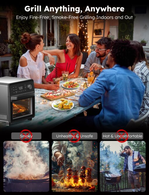 Nuwave X Chef Todd English Air Fryer Oven Combo, Plug-In Grill w/Sheath Heaters, Authentic Char Flavor, 2024 New Convection System, 2X More Even, 100 Presets, Smarter Probe, 50-550°F, Stainless Steel - Image 2
