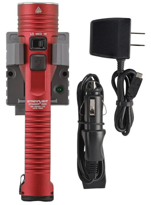 Streamlight 78121 Stinger 2020 2000-Lumen Rechargeable Professional Flashlight with 120V AC/12V DC 1 Holder Charger, Red - Image 5