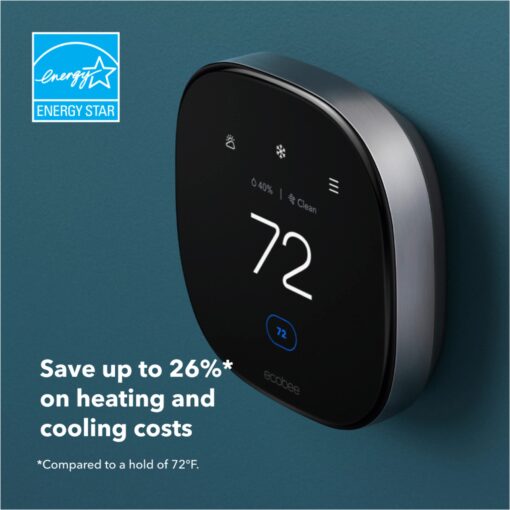ecobee Smart Thermostat Premium with Smart Sensor and Air Quality Monitor - Programmable Wifi Thermostat - Works with Siri, Alexa, Google Assistant - Image 15