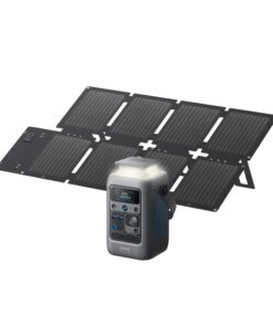 Anker SOLIX C300 DC Power Bank Station (90,000mAh) and 60W Solar Panel, 288Wh Portable Power Station, LiFePO4 Battery, 300W Solar Generator, for Outdoor, Camping, Traveling, and Emergencies