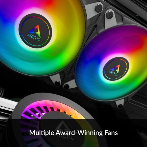 ARCTIC Liquid Freezer III 280 A-RGB - CPU AIO Water Cooler, Water Cooling PC, Intel & AMD, Efficient PWM-Controlled Pump, Fan: 200–1900 RPM, LGA1851 and LGA1700 Contact Frame - Black - Image 3