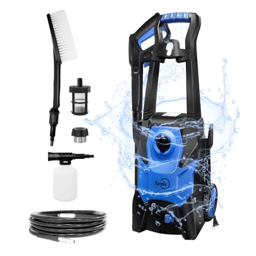 Electric Pressure Washer, Electric Power Washer with Rotatable Nozzles, 3200 PSI Max 2.2 GPM High Pressure Cleaning Machine with Foam Cannon, Power Washer for Car, Floor, Yard, Patios, Fence