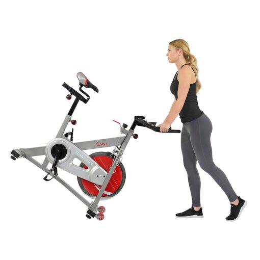 Sunny Health & Fitness Pro II Indoor Cycling Bike with Device Mount and Advanced Display – SF-B1995, Silver - Image 3