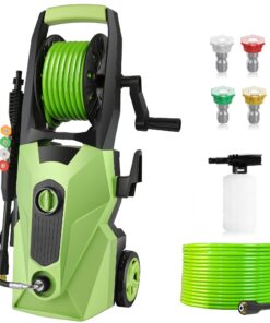 Commowner Electric Pressure Washer 4800 PSI 2.8 GPM Power Washers Electric Powered with 33ft Pressure Hose M22-14mm, 4 Nozzle and Foam Cannon, powerwashers for Home, Cars, Fences, Patio, Green