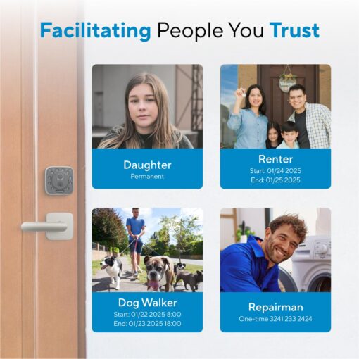 ULTRALOQ Bolt Fingerprint Smart Lock with Door Sensor, Built-in WiFi Smart Locks for Front Door, Biometric Smart WiFi Deadbolt, Auto Unlock, 10 Months Battery, IP65 Waterproof, BHMA Grade AAA - Image 5