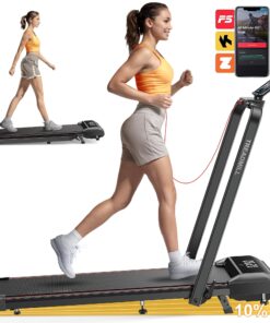 Acezoe Walking Pad Treadmill with Incline, 2 in 1 Folding Treadmills for Home Small Office, 300lbs Portable Compact Under Desk Treadmill with LED Display and Apps