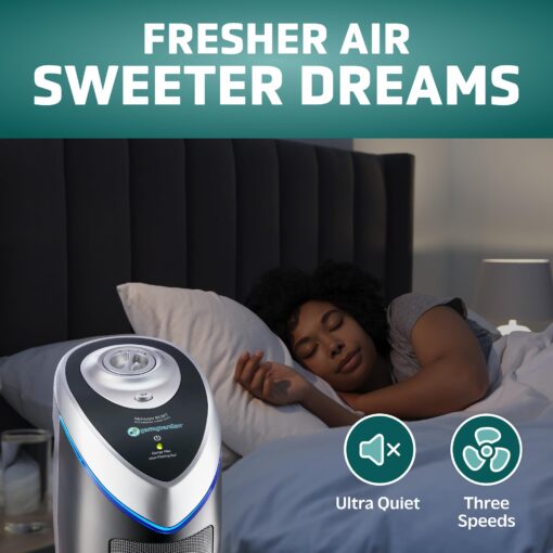 GermGuardian Air Purifier for Home with HEPA Pure Filter, for Wildfire Smoke, Pet Dander, Pollen, Odors, Large Rooms Up To 743 Sq. Ft., Removes 99.97% Pollutants, UV-C, 2-Pack, 22", AC48252PK, Gray - Image 4