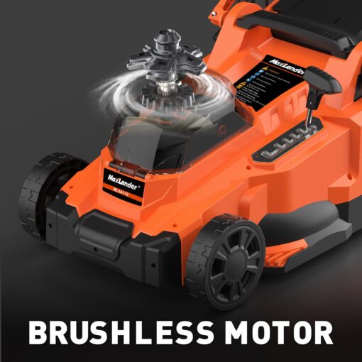 Maxlander Lawn Mowers, 15Inch Electric Lawn Mower Cordless, 40V 2-in-1 Battery Powered Lawn Mower with Brushless Motor, 6-Position Height Adjustment, 2PCS 4.0Ah Batteries and Charger Included - Image 7