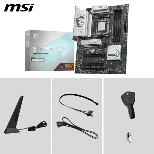 MSI B850 GAMING PLUS WIFI Motherboard, ATX - Supports AMD Ryzen 9000/8000 / 7000 Processors, AM5 - DDR5 Memory Boost 8200+ MT/s (OC), PCIe 5.0 x16 & 4.0 x16, M.2 Gen5, Wi-Fi 7, 5G LAN - Image 2